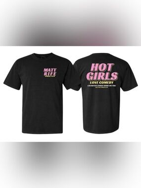 Black 'Hot Girls Love Comedy' Graphic Tee shirt top - Matt Rife L